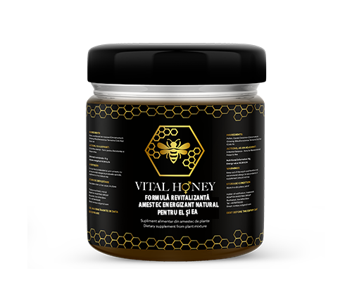 Miere Naturală pentru Energie și Vitalitate Vital Honey 240g + CADOU 1 plic